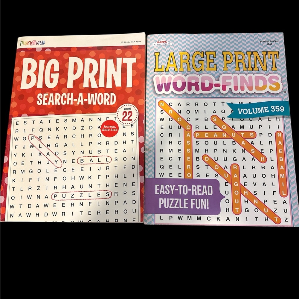 Puzzle Books Set - Big Print and Large Print